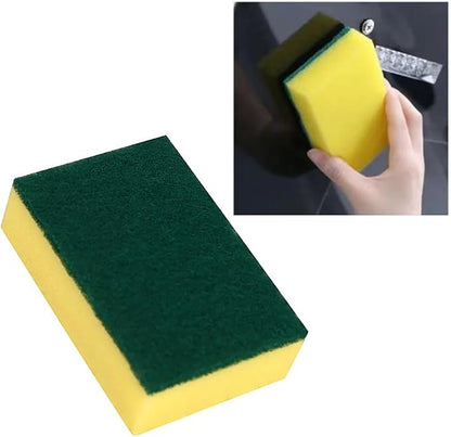 Double Sided Cleaning Sponge, Strong Absorbent Heavy Duty Scrub Sponge Non Scratching Reusable Dish Cleaning Scrub Sponge for Household Kitchen Bathroom