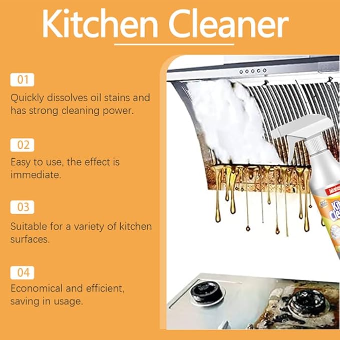 RJDJ Kitchen Cleaner Spray, Kitchen Cleaner, Powerful Kitchen Foam Cleaner (3, 60ml)