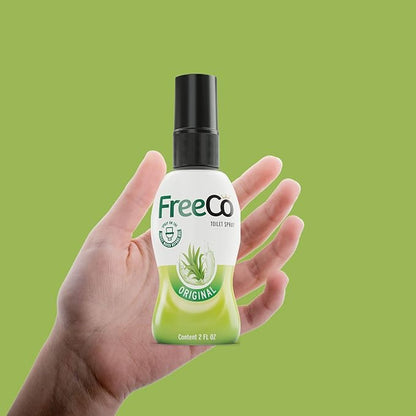Freeco Before-you-go Toilet Spray | Stops odour Before it Begins with Essential Oils | Ideal for Home, Office, Public Spaces & Travel | 2 fl oz (1 Bottle), Original Citrus Scent