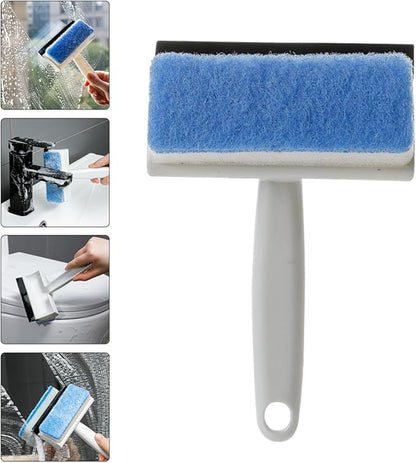 SECFOU Double-Sided Glass Squeegee Cleaning Brush, Multifunctional Window and Mirror Cleaner for Bathroom and Kitchen, Household Streak-Free Glass Wiper Tool