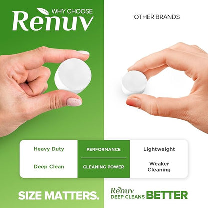 Renuv® Dishwasher Cleaner + Coffee Maker Cleaner Bundle - Heavy Duty Kitchen Appliance Deep Cleaning, Descaling, (12 Tablets of each)