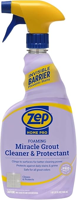 Zep Home Pro Foaming Miracle Grout Cleaner & Protectant + Multi-Purpose Foaming Bathroom Cleaner - R54206 32 Fl Oz and R53106 Fl Oz - Protect Grout and Cut Through Soap Scum and Hard Water Stains