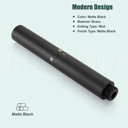 Heyalan Hand Held Shower Wand, High Pressure Handheld Head with Strong Flow, Luxury Spray for Bathroom,Dual Function,Matte Black