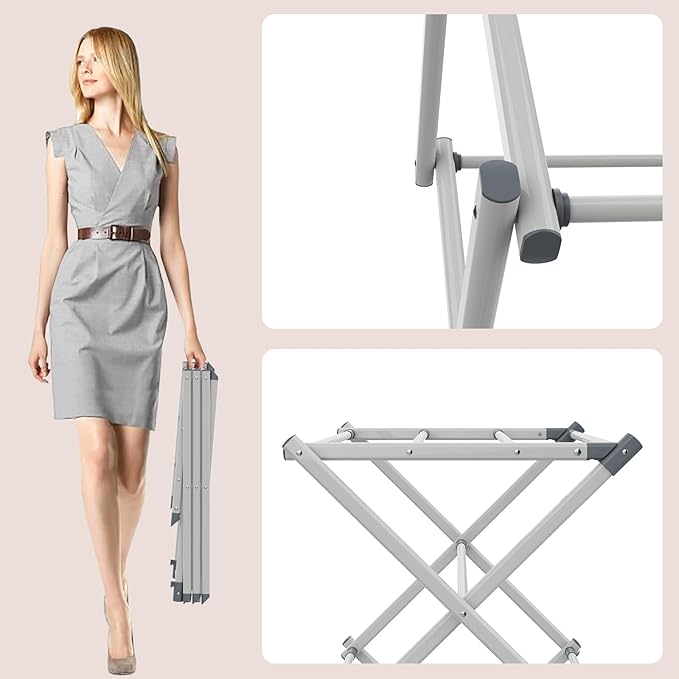 SsngygHme Drying Rack for Laundry, Foldable Clothes Drying Rack, Small Collapsible Dry Rack for Clothes, Use for Indoor & Outdoor Drying Clothes, 40"x29"x14.5"(White)
