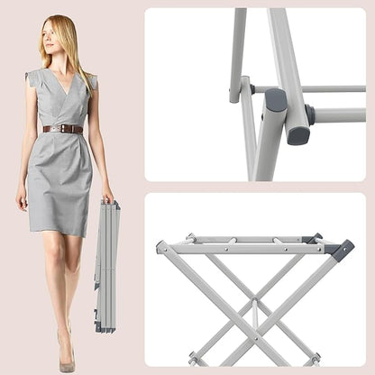SsngygHme Drying Rack for Laundry, Foldable Clothes Drying Rack, Small Collapsible Dry Rack for Clothes, Use for Indoor & Outdoor Drying Clothes, 40"x29"x14.5"(White)