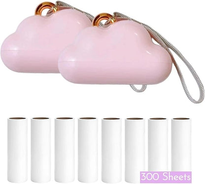Portable Lint Roller 150 Sheets Travel Size, Mini Lint Roller for Clothes and Reusable Pet Hair Remover, Cute Small Sticky Dust Remover Refillable
