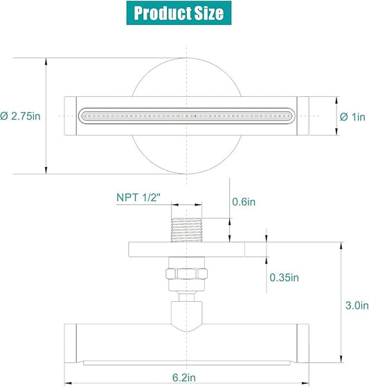 SKOWLL Waterfall Shower Adjustable, Wall Mount Modern Rainfall Waterfall Shower Head Set, Polished Chrome Waterfall Showerhead Jet, High Pressure Shower Body Spray Jets