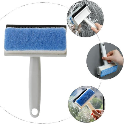SECFOU Double-Sided Glass Squeegee Cleaning Brush, Multifunctional Window and Mirror Cleaner for Bathroom and Kitchen, Household Streak-Free Glass Wiper Tool