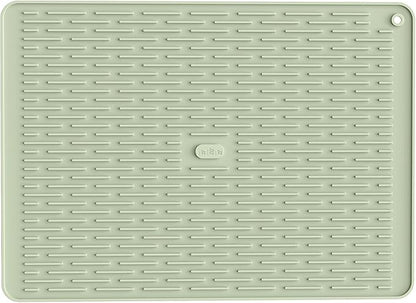 ME.FAN Silicone Dish Drying Mat for Kitchen Counter, Dish Drying Pad for Sink, Refrigerator or Drawer, Countertop Protection Pad XL - 23''×17''- Desert Sage