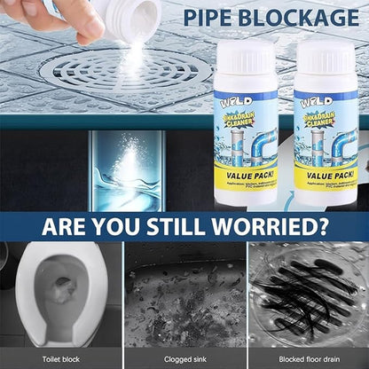 Wild Sink and Drain Cleaner Powder 2026|Powerful Drain Cleaning|Pipe Dredging Agent|Rapid-Foam Fast-Acting Pipe Declogger for Kitchen,Bathroom,Toilet,Pipe Maintenance (3 PCS)