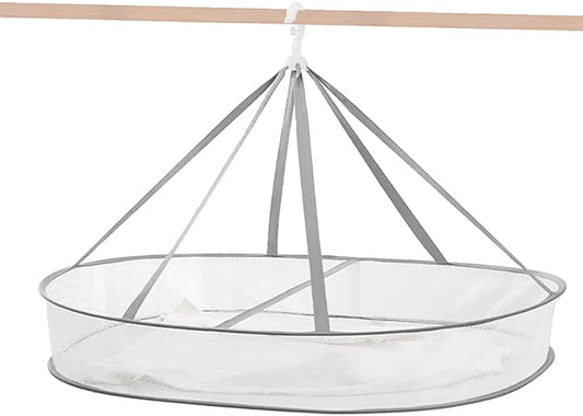1 Tier Clothes Drying Rack Foldable, 31.5" Mesh Clothes Hanging Dryer, Space Saving Sweater Drying Rack, Laundry Rack,with Internal Fixation, for Clothes, Towels, Underwear, Indoor, Outdoor