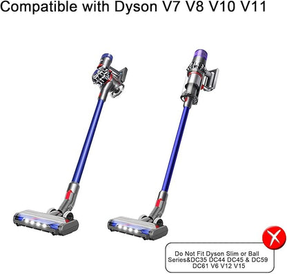 Upgraded Motorhead Vacuum Brush with Headlights for Dyson V7 V8 V10 V11,Motorized Head Replacement Accessories or Parts for Tile,Small Carpet,Rug Cleaning.