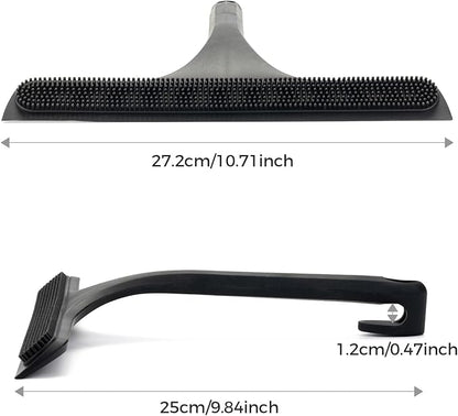 10.7“ Wide All-Purpose Shower Squeegee for Glass Doors, Squeegee for Shower Glass with Hook, Window Squeegee for Home, Small Squeegee for Shower, Bathroom, Car Glass, Mirror (Black)