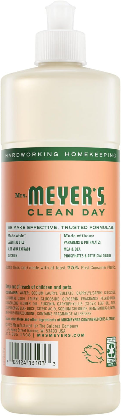 MRS. MEYER'S CLEAN DAY Dish Soap, Geranium, 16 fl oz (Pack of 3)