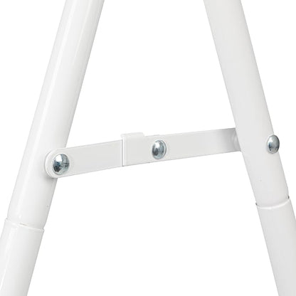 Household Essentials Valet Folding Clothes Rack, Strong Metal X-Frame, Chic Design, Great for Guest and Dressing Rooms, Portable and Easy to Use, Folds Flat, White