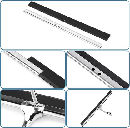 Squeegee Replacement Head for Window Cleaning, Suitable for Windows, Glass Doors, and Mirrors, Shower Scraper Cleaner (Replacement Head Only)