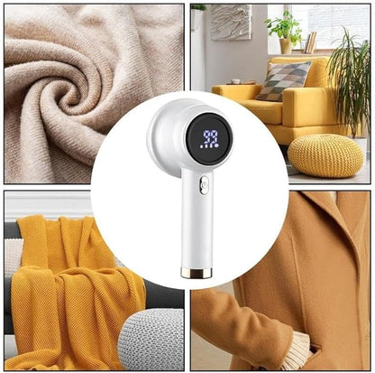 Rechargeable Fabric Shaver Electric Lint Remover with LED Display & Large Capacity Container 3-Settings Control Shaver Easy-to-Grip Handle High-End Color Matching