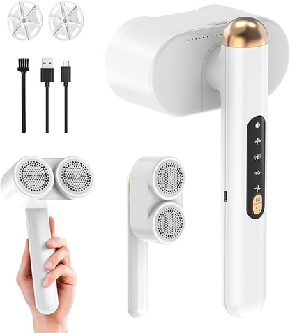 Smiling Shark Fabric Shaver, M-3 Rechargeable Electric Lint Remover 4 Speed Mode 90° Rotatable Grip Portable Cordless Fuzz Remover for Clothes Furniture Sweater Curtain, Fabric-Shaver-Pilling-Removers