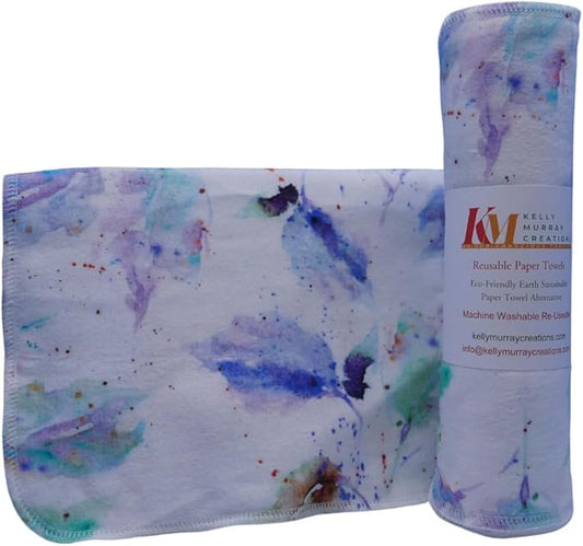 Pack of 10 Reusable Paper Towels | 10x10 Inch Cotton Towels | Kitchen Utensils Print | Eco Friendly, Washable, Quick Drying | Sustainable Cleaning Cloths | Splashy