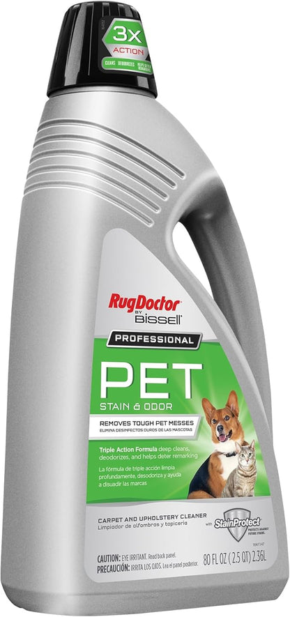 Rug Doctor by BISSELL Professional Triple Action Pet Stain and Odor Deep Carpet Cleaner, 80oz