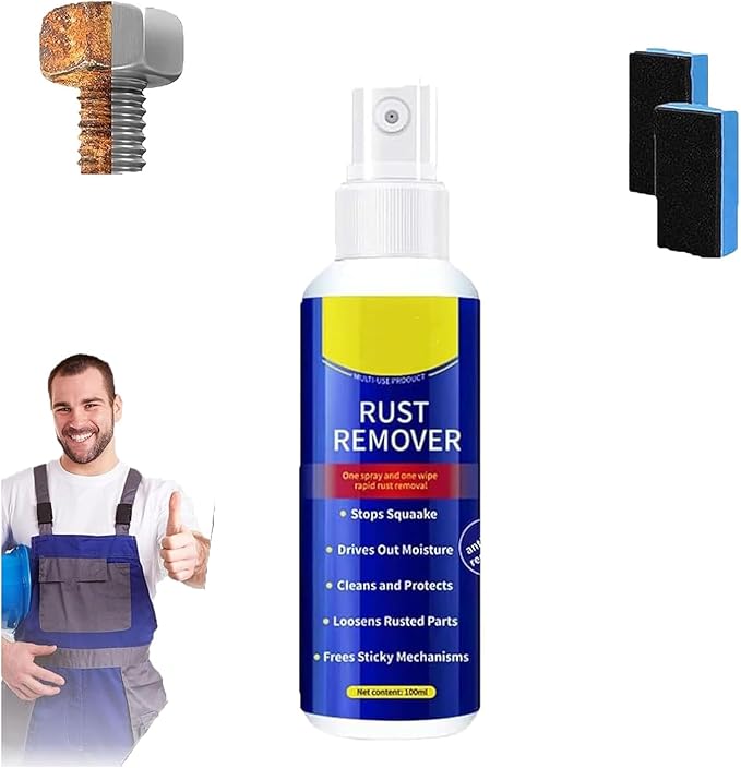 Rust Remover, 2026 Upgrade Anti-Rust Spray, Multi-functional Quick-acting Rust Removal Spray, Fast-Acting Formula & Easy Application, for Metal, Vehicles, Tools, Chains