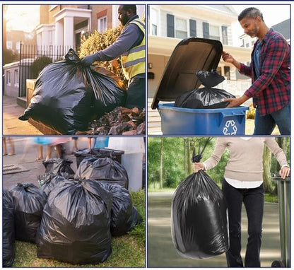 Teivio Trash Bags, 40-45 Gallon, 100 Count, Black, for Bathroom, Office, Industrial, Commercial, Janitorial, Municipal, Recycling