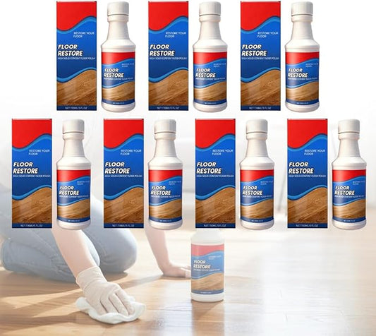 SakerPlus Floor Restore Cleaner, High-Solid Floor Polish for Shine Renewal & Protective Layer, Helps Reduce the Look of Small Scratches, Quick-Drying Clear Finish 5 fl oz (7-Pack)