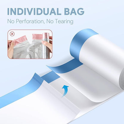 4 Gallon Small Trash Bags, Drawstring 4 Gallon Garbage Bags, Tear-Free Separated Unscented White Small Trash Bags Plastic Wastebasket Liners for Bathroom Toilet Home Office and Bedroom, 80 Count