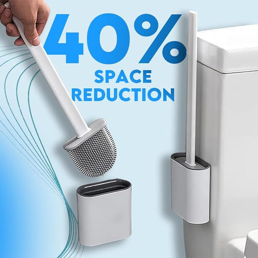 Modern Minimalist Silicone Toilet Brushes & Holders - Pack of 4 Toilet Bowl Brushes White - Self-Cleaning & Splash-Free, Easy-Rinse Design with Wall Mounted Holder Bathroom Accessory
