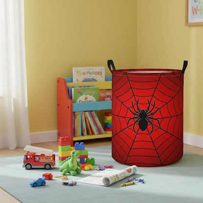 Baby Laundry Hamper kids laundry Basket Waterproof Laundry Bag for Bedroom Toy Clothes Organizer Room Décor(Spider Web)