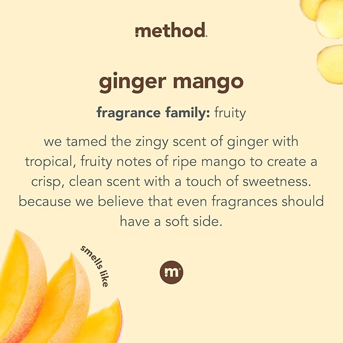 Method Fabric Softener; Ginger Mango; 53.5 Ounces; 45 Loads; 1 pack; Packaging May Vary