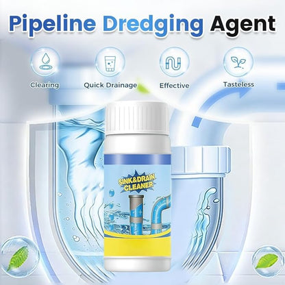 3PCS 2026 New Multi-functional Wild Tornado Pipe Dredge,Powerful Sink Cleaner Powder Fast Foaming for Kitchen Toilet Pipeline Quick Cleaning Tool