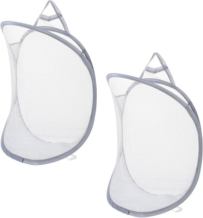 Cabilock 2pcs Wall-mounted Folding Laundry Basket Organizer Collapsible Dirty Clothes Storage Baskets for Home Dorm and Travel Breathable Design for Easy Use