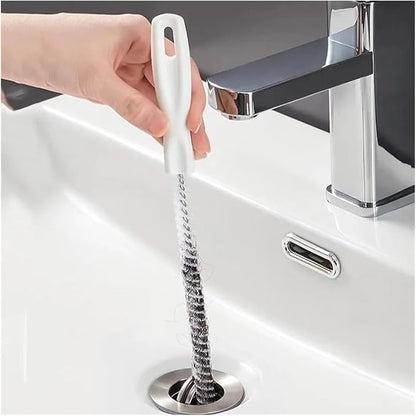 LeosHi Pipe Dredging Brush Bathroom Hair Sewer Sink Cleaning Brush Drain Cleaner Flexible Cleaner Clog Plug Hole Remover Tool (Size : 1PC White)