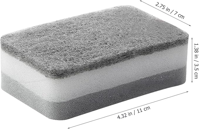 Housoutil 10 Pack Kitchen Dish Sponges 4.33X2.75X1.37 Inches - Multi-Purpose Water Absorbing Scrubbing Sponges for Dishwashing Pots Sinks and Kitchen Cleaning