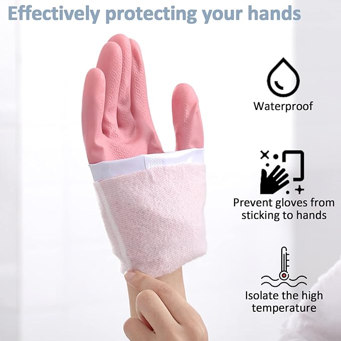 3pcs Dishwashing Cleaning Gloves, Waterproof Reusable Kitchen Long Gloves, Latex-Free Household Gloves for Laundry, Cleaning, Working, Gardening