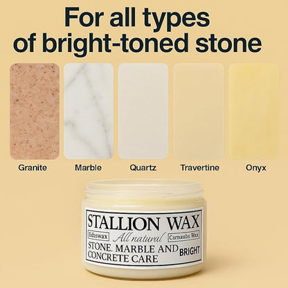 Granite Waterproofing Cleaner Wax – Protects & Waterproofs Light Stone Surfaces into a Radiant stain proof Finish - Instantly seal Marble, Quartz, & Soapstone – Luxury Countertop Shine – Made in USA