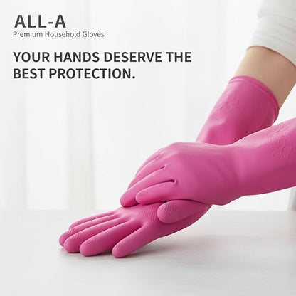Premium Dishwashing Gloves Reusable Rubber Kitchen Cleaning Waterproof Hand Protection
