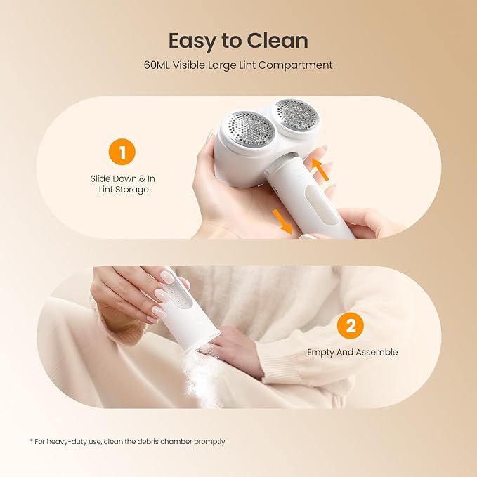 Mosthink Fabric Shaver, 2-in-1 Electric Lint Remover & Build-in Lint Brush, Large Fuzz Remover for Clothes Couch Furniture | Rechargeable Sweater Defuzzer | Digital LED Display | 3 Speeds | 2600mAh