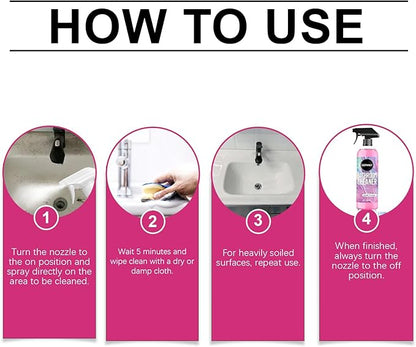 Gefanly Bathroom Cleaner, 20 Fl Oz Powerful Pink Bathroom Cleaner Spray, Bathrooms Descaler Foam Cleaners for Sink Tub Floor Tile (2pcs)