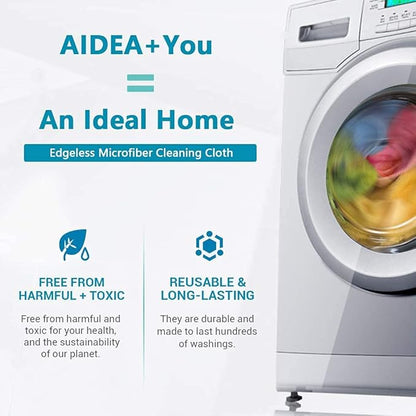 AIDEA Microfiber Cleaning Cloth, 500PK, Soft Absorbent Rags, Shop Towels, Microfiber Towels for Cars, Kitchen Towels, Dusting Cloth for Home, Window, Cleaning Supplies, 12"×12"