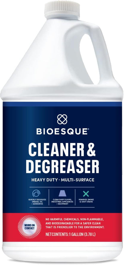 Bioesque Heavy Duty Multi-Surface Cleaner & Degreaser Concentrated Professional Formula, 1 Gallon (Pack of 4)