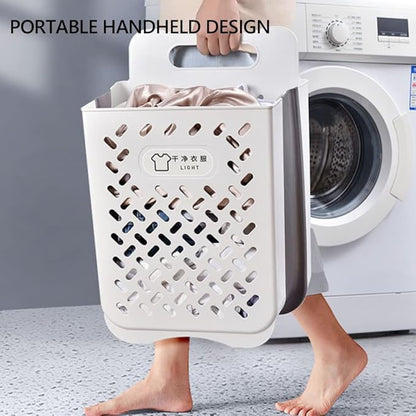 Collapsible Laundry Basket- Large Laundry Basket Hamper with 2 Handles- Space Saving Foldable Storage Container/Organizer (2pcs)