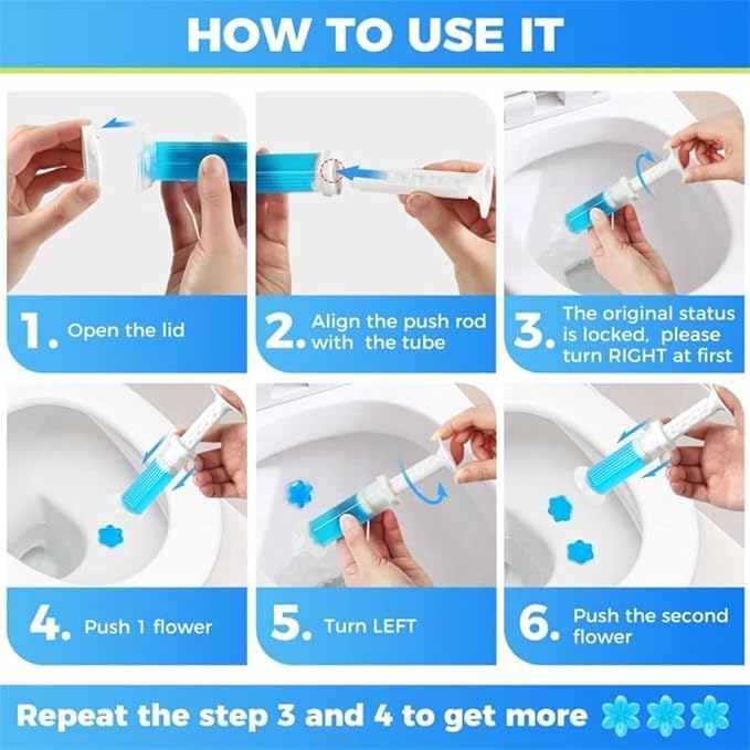 6 in 1 Toilet Gel Stamp, 168 Stamps (2 Boxes x 84 Flowers) - Automatic Toilet Cleaner & Freshener, No Scrub, 6 Scents, Long-Lasting, Easy Push Gel for Bathroom