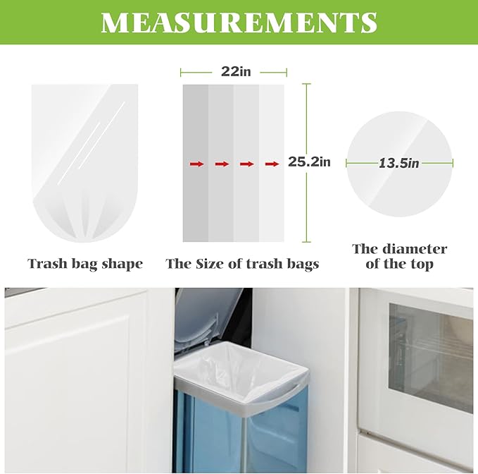 8 Gallon 200 Counts Unscented Medium Trash Bags,Fit 7,8,9,10 Gal Garbage Bags by Teivio, 30 Liter Thick Bathroom Can Bin Liners,Plastic Bags for Home Office Kitchen, Clear