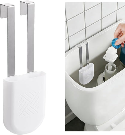 Premium Toilet Tank Tablet Holder – Plastic Hanging Cleaner Caddy (3.7'' x 2.9'' x 0.7'', White) – Toilet Bowl Cleaner Hanging Carrier - Prevents Dissolved Residue in Water Tank