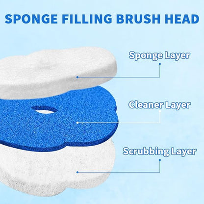 48 Count Disposable Toilet Brush Refill Pads, Disposable Toilet Bowl Wand Refills, Toilet Cleaning Refills, Toilet Scrubber Refills, Brush Head Replacement