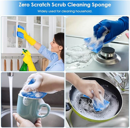 8PCS Dish Sponges Kitchen, Premium Blue Dish Washing Kitchen Sponge, Compressed Cleaning Sponges for Cleaning Kitchen and Bathroom, Non Scratch Scrub Sponge, Cleans Quickly and Well