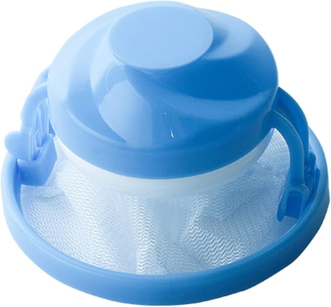 Washing Machine Hair Removal Catcher Filter Mesh Pouch Cleaning Bag Collect, 9.6×5.8cm, Blue