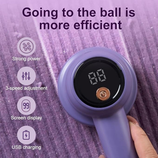 Rechargeable Fabric Shaver Fuzz Remover, Electric Lint Remover Shaver, 3 Modes Lint Remover for Clothes, Digital LED Display to Remove Pilling for Clothes Furniture Couch (White)